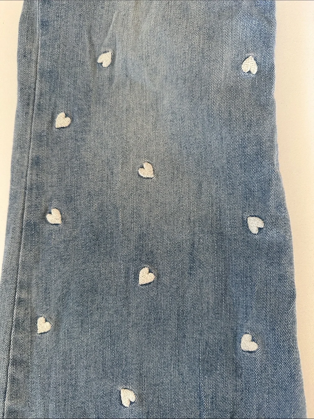 GAP Light Blue Jeans with White Heart Embroidery